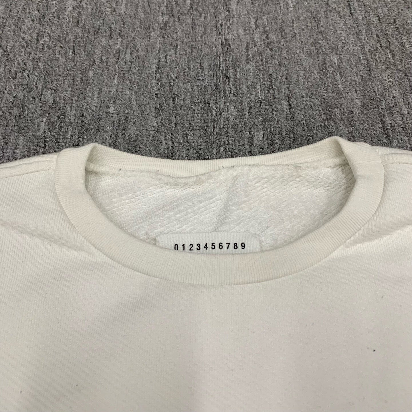maison margiela white embroidered logo sweatshirt