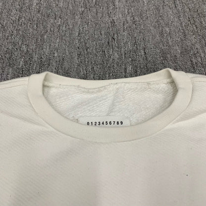 maison margiela white embroidered logo sweatshirt