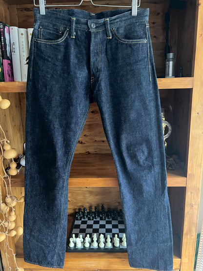 Denim Bridge Straight-Leg High-Waist Jeans