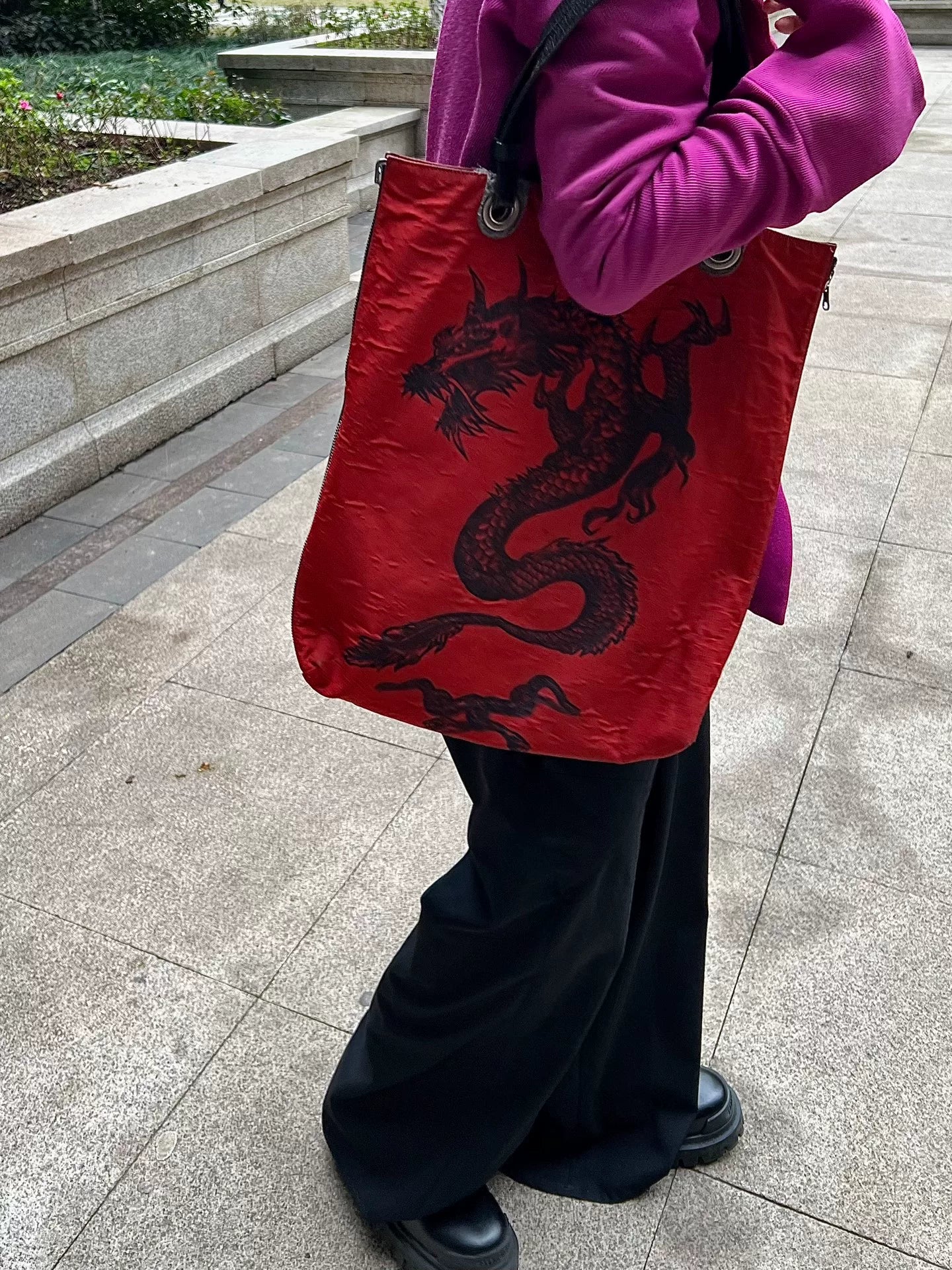 Jean Paul Gaultier Dragon Double-Sided Shoulder Bag