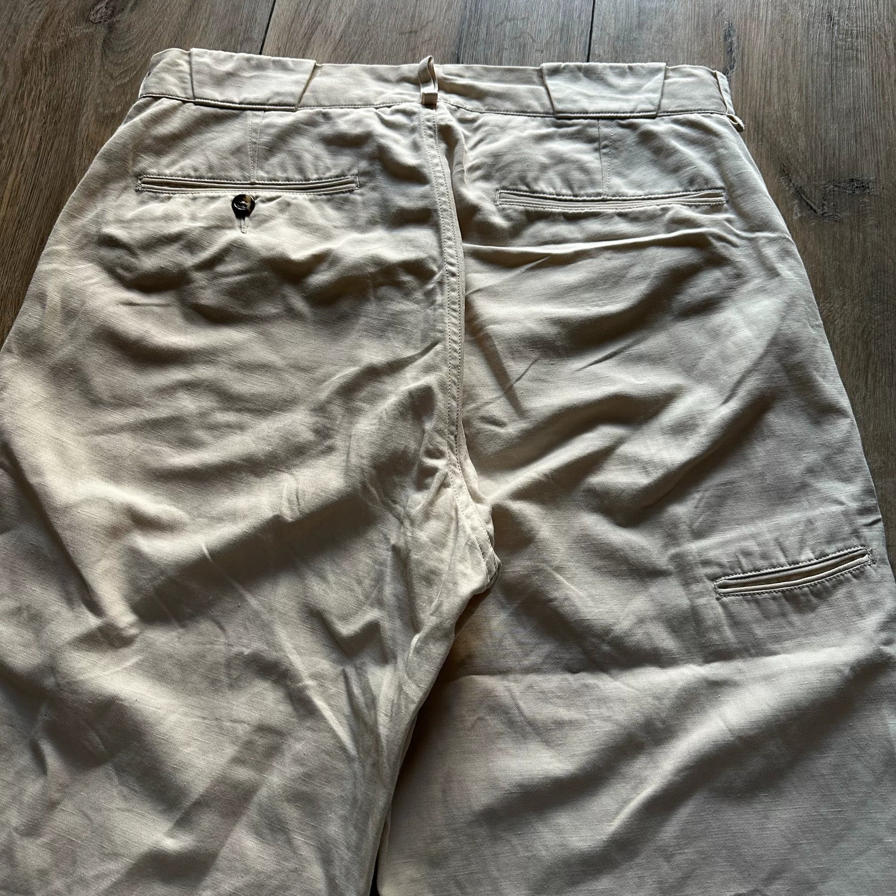 OLD JOE Cotton Linen White Pants