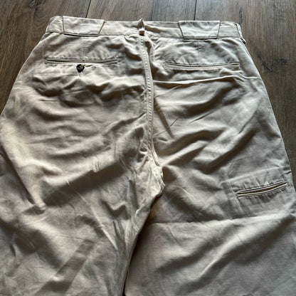 OLD JOE Cotton Linen White Pants