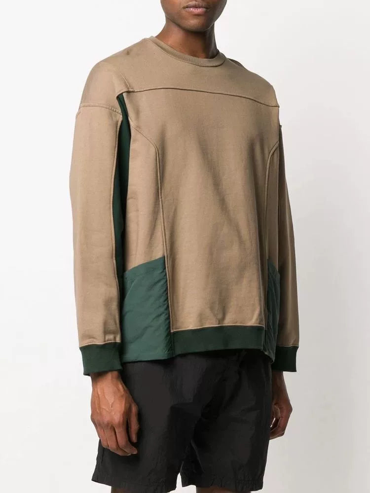 contrasted sweat shirt with functional pockets