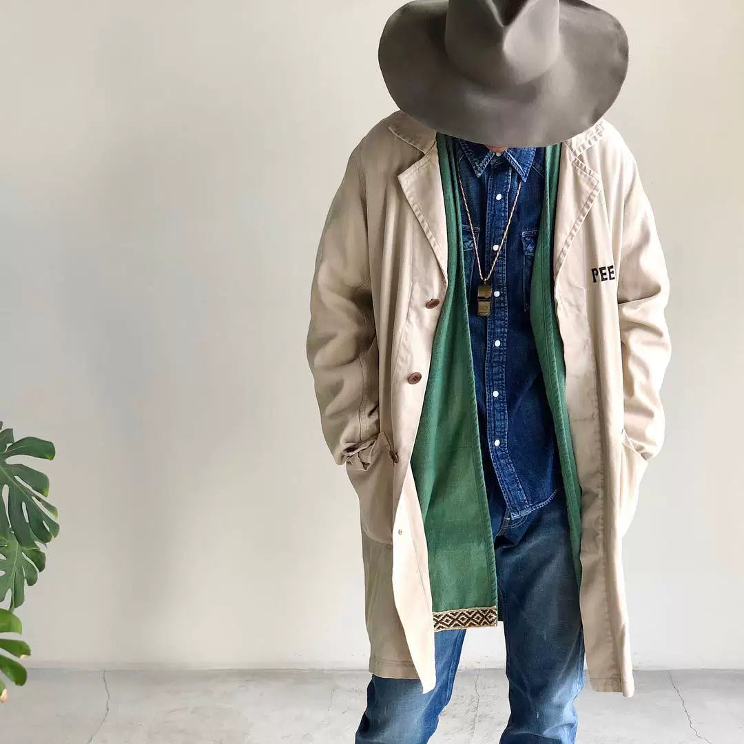 visvim peerless coat in beige tones