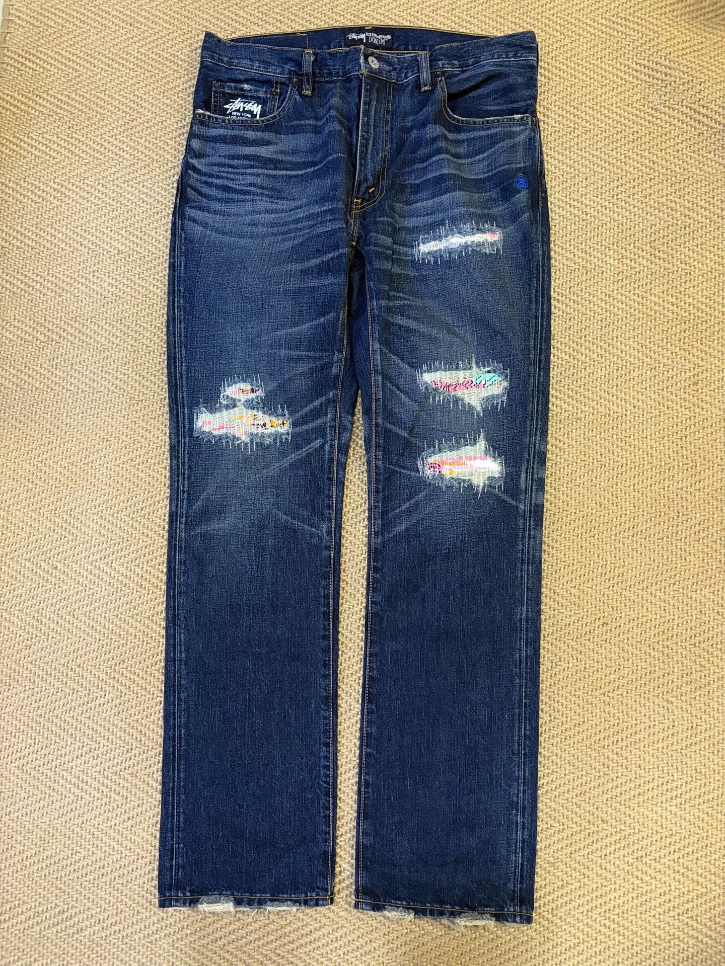 levis x stussy crush 505 distressed jeans