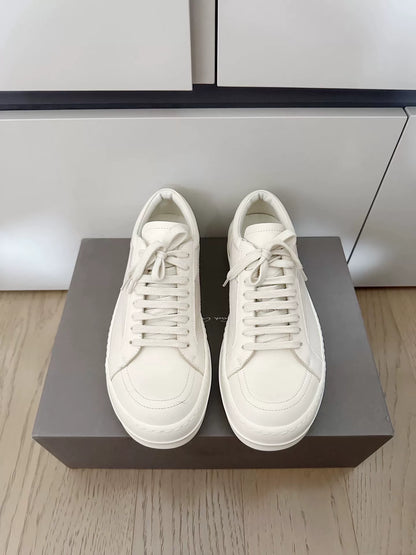 Rick Owens Shiny White Vans Style Shoes