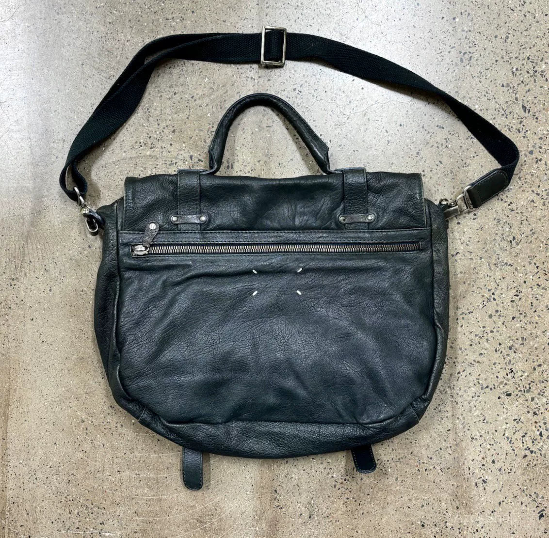 Maison Margiela Mail Bag in Black Leather