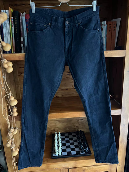 visvim fluxus navy cotton-linen pants