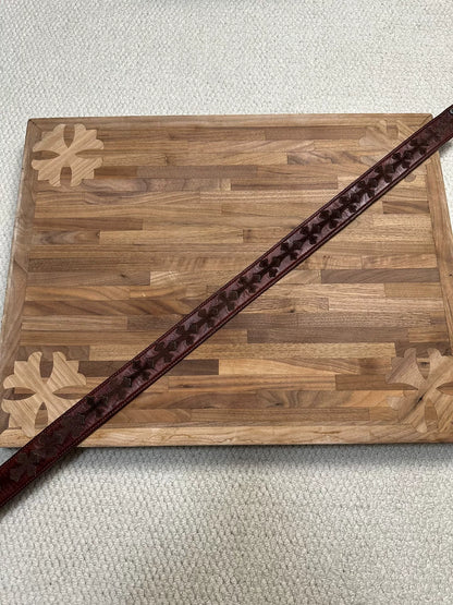Chrome Hearts Brown Suede Cross Patch Belt 32