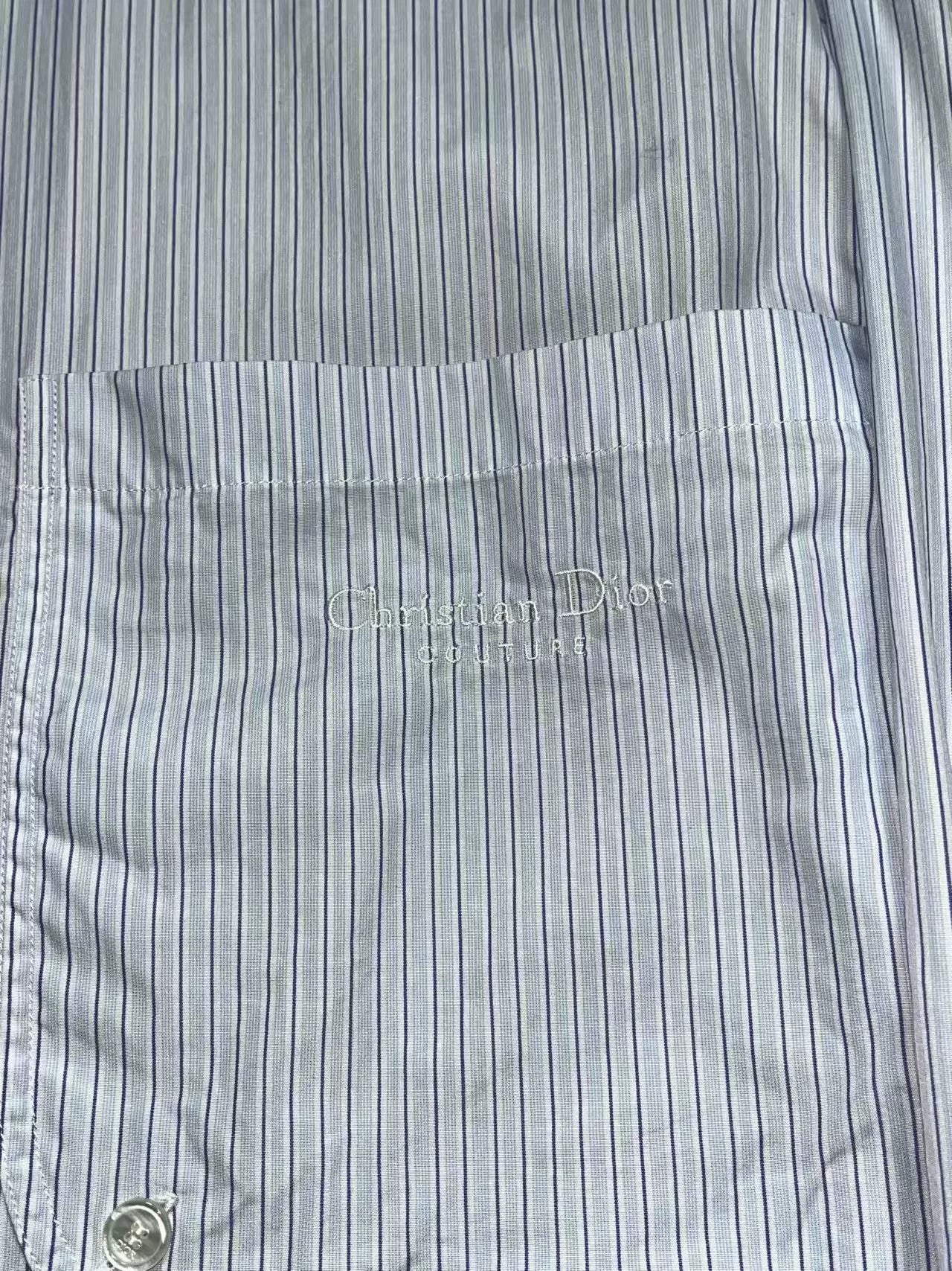 Dior Striped Embroidered Logo Shirt Men