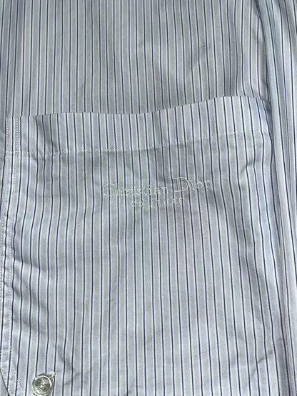 Dior Striped Embroidered Logo Shirt Men