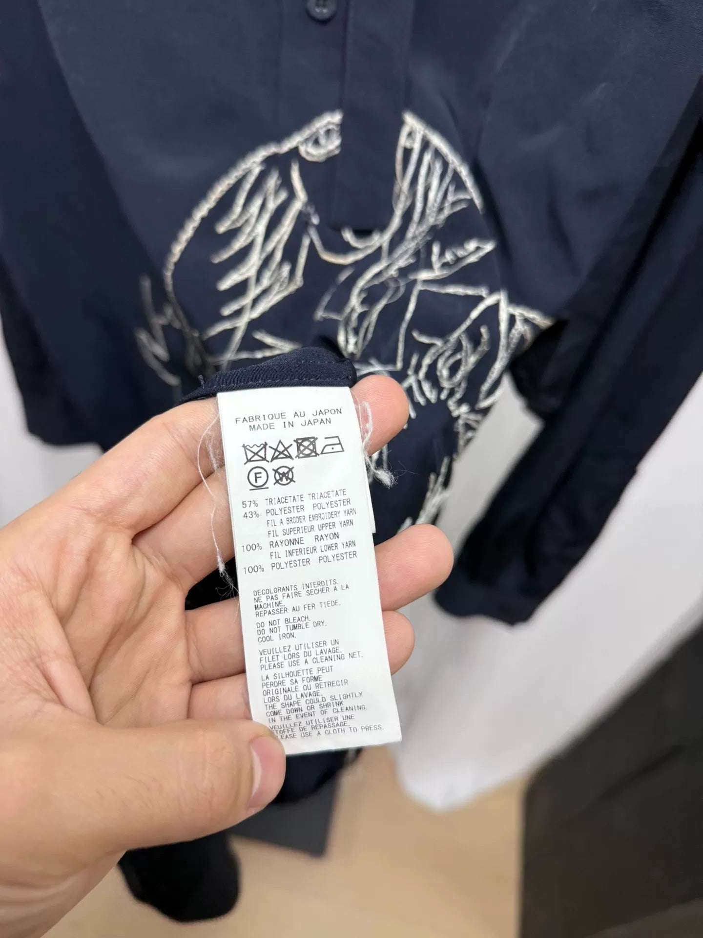 embroidered silk shirt by yohji yamamoto