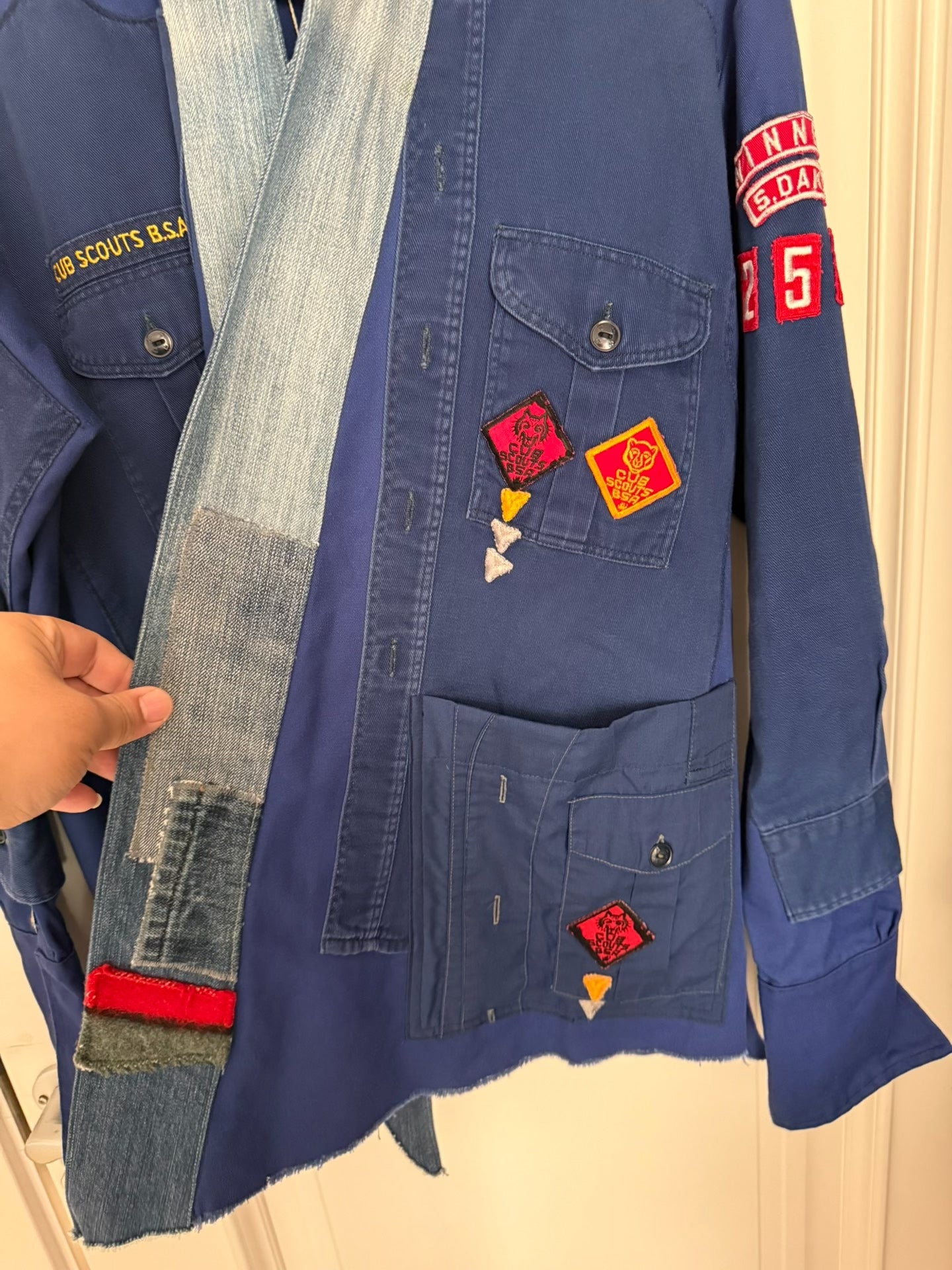 grega lauren blue patchwork robe