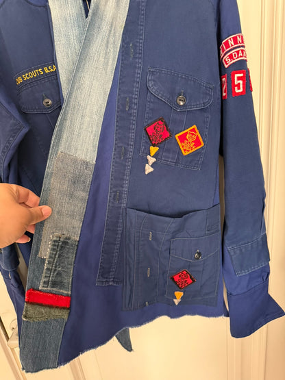 grega lauren blue patchwork robe