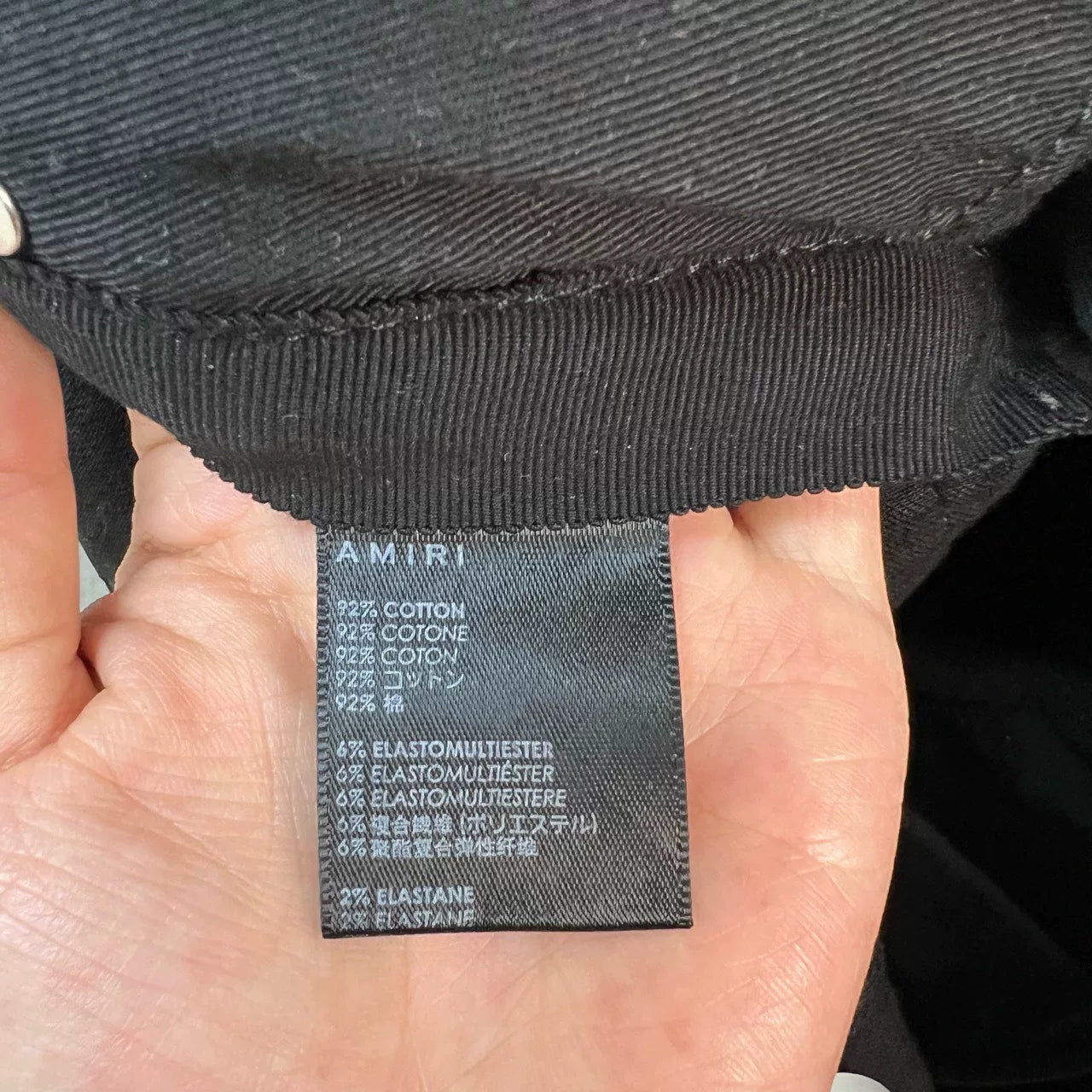 amiri black casual ripped denim jeans