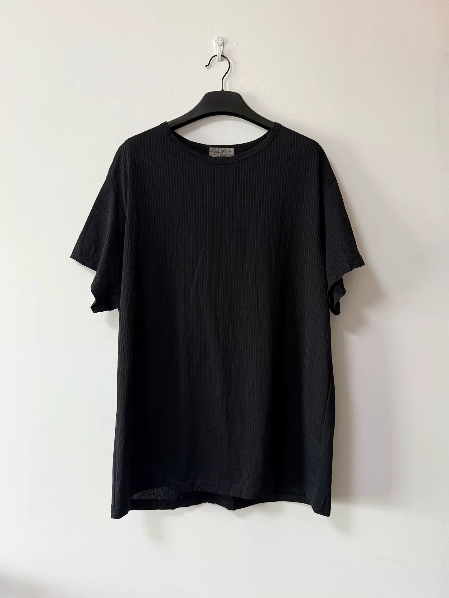 Yohji Yamamoto Striped Wrinkle Cut T-Shirt