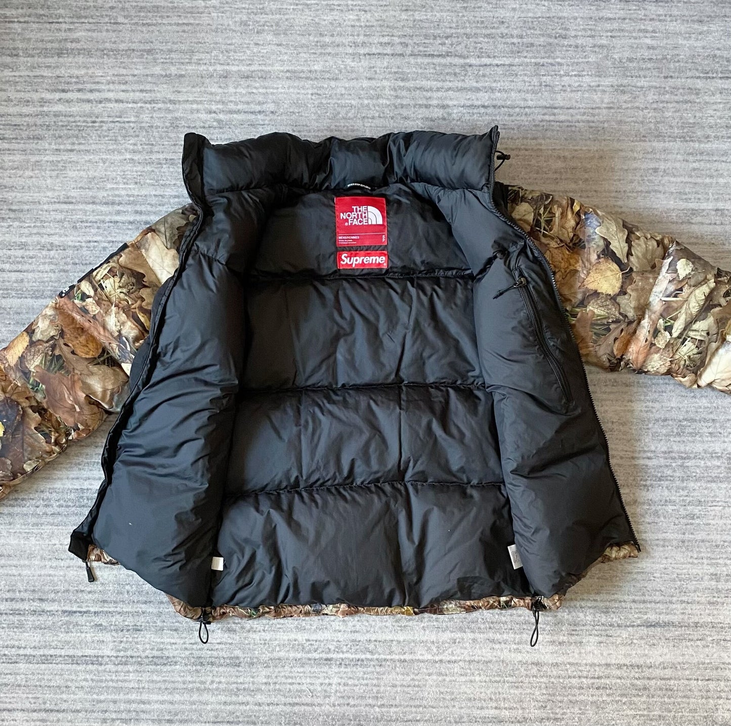supreme x north face camouflage down jacket