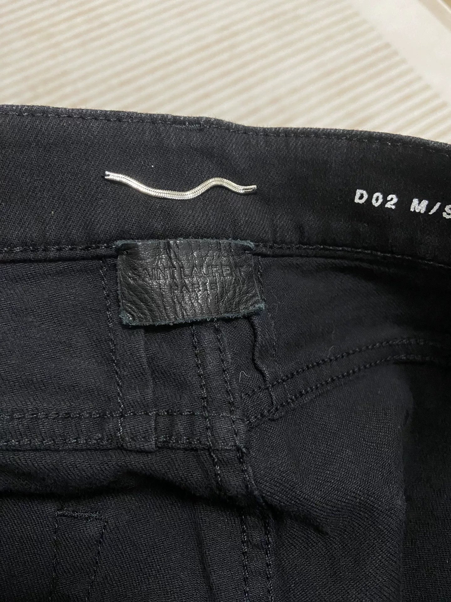Saint Laurent Five-Zipper Black Jeans