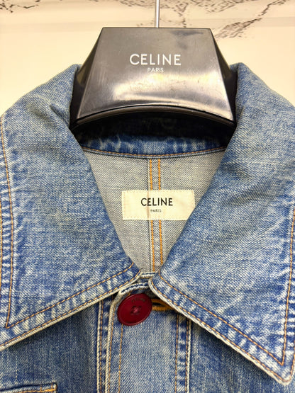 Celine Blue Denim Jacket with Four Pockets