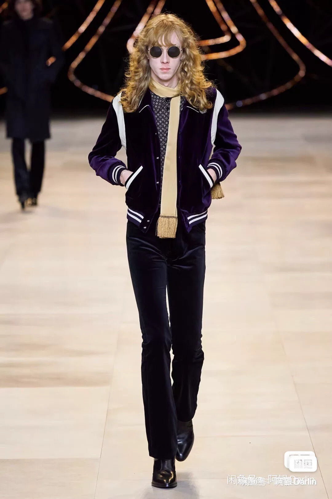 celine black velvet flared trousers