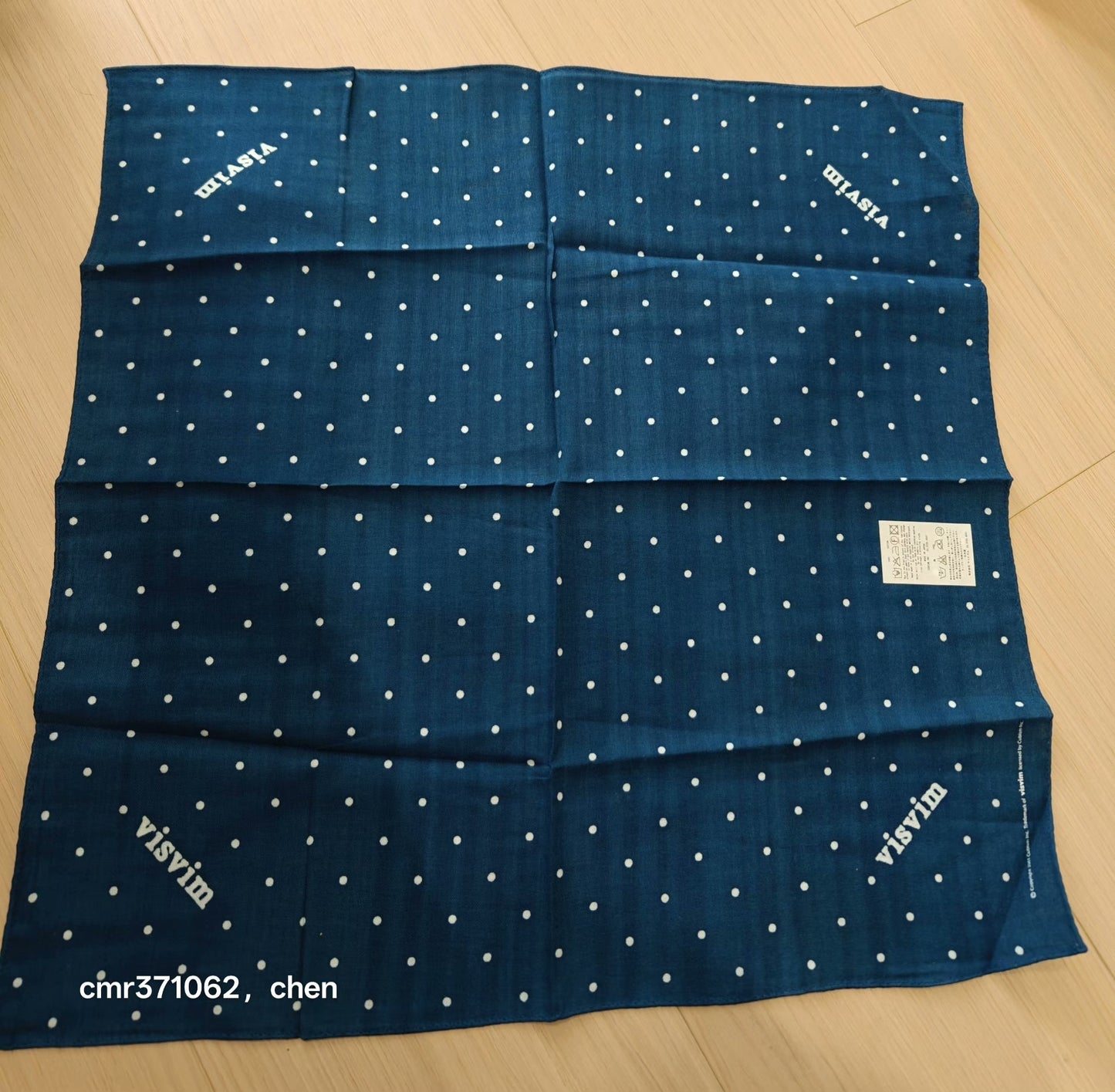 visvim Blue Polka Dot Bandana 50x50cm