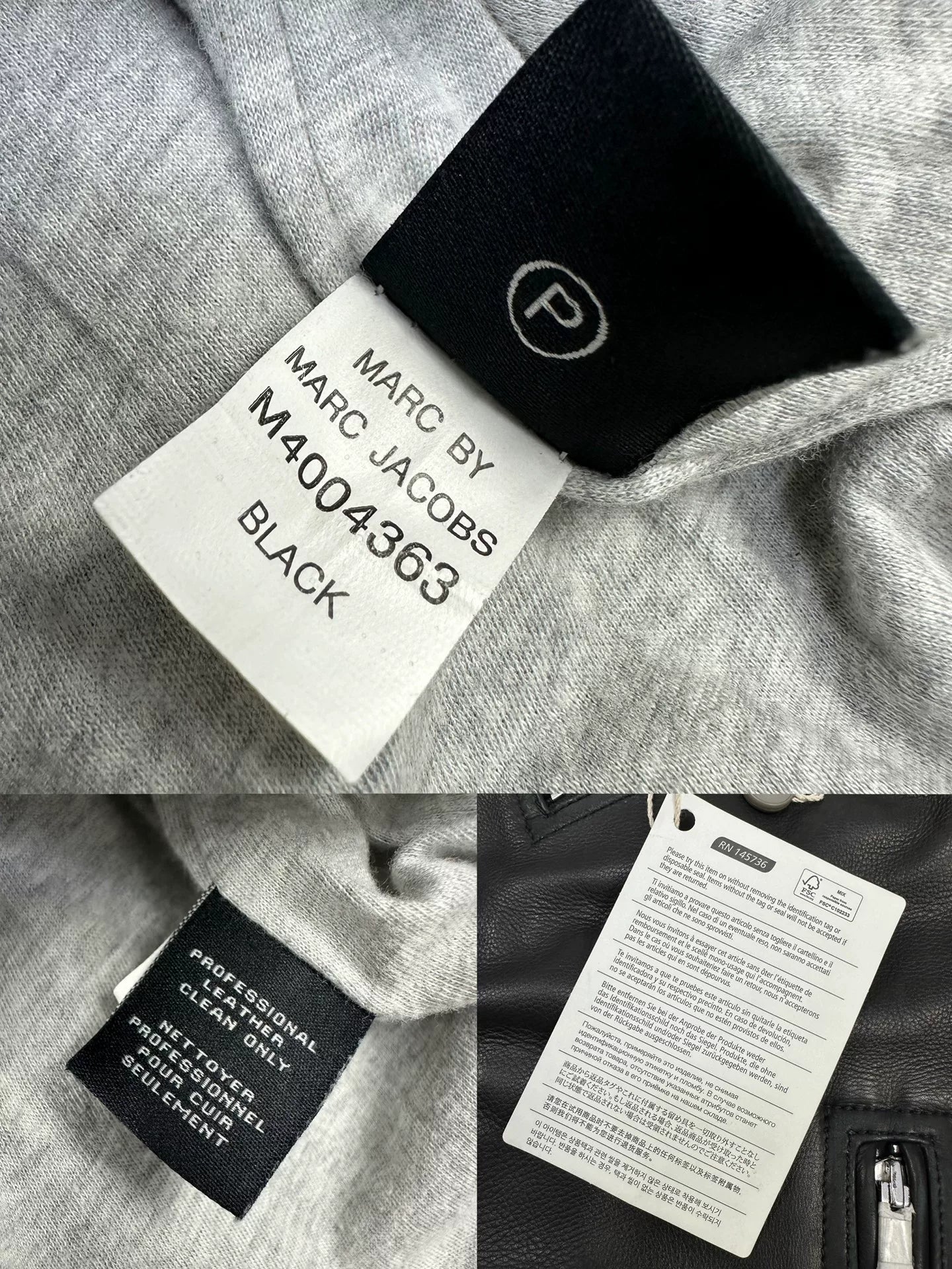 black leather biker jacket by marc jacobs