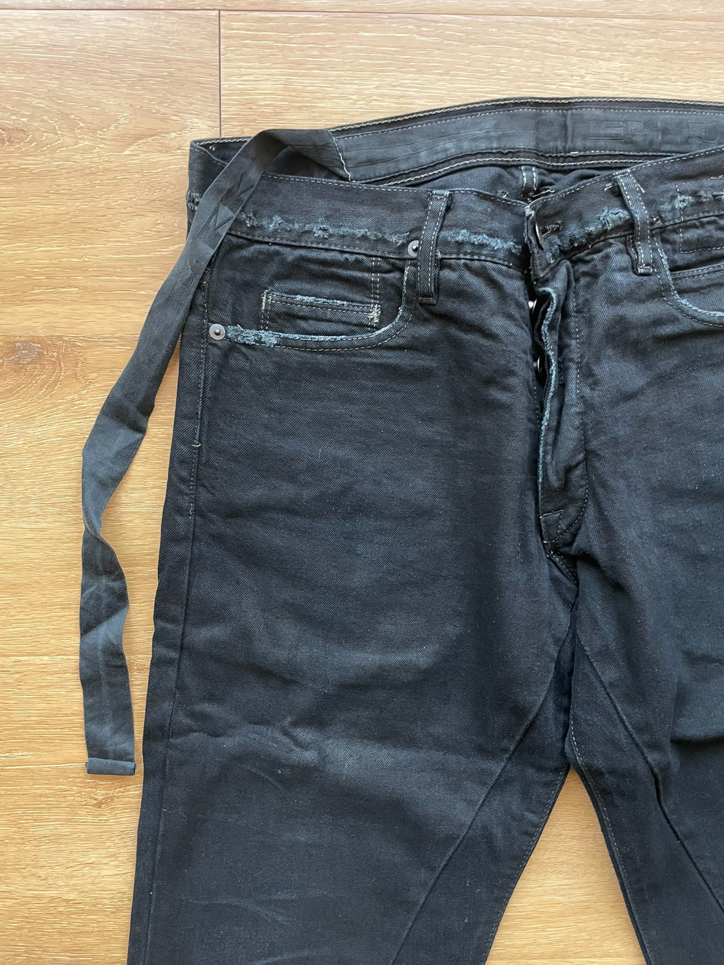 Rick Owens Dark Shadow Distressed Overdyed Denim