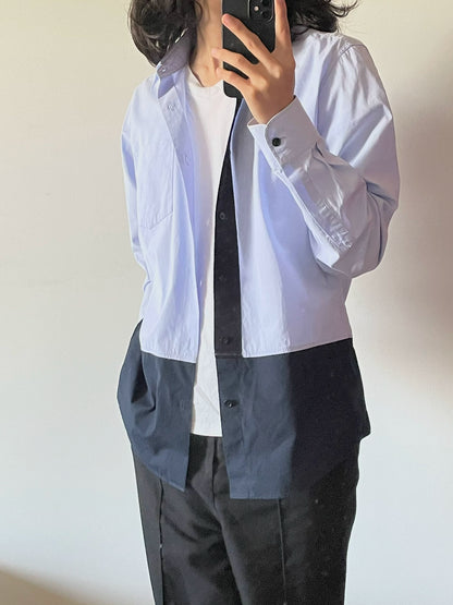 Dries Van Noten Color Block Long Sleeve Shirt