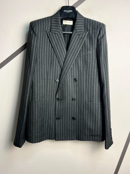 Saint Laurent Double-Breasted Pinstripe Blazer
