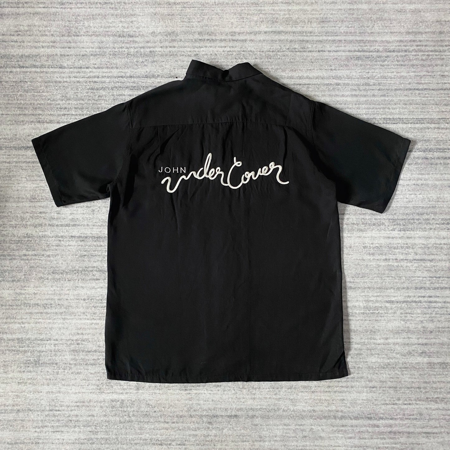 rose embroidered short-sleeve hawaiian shirt