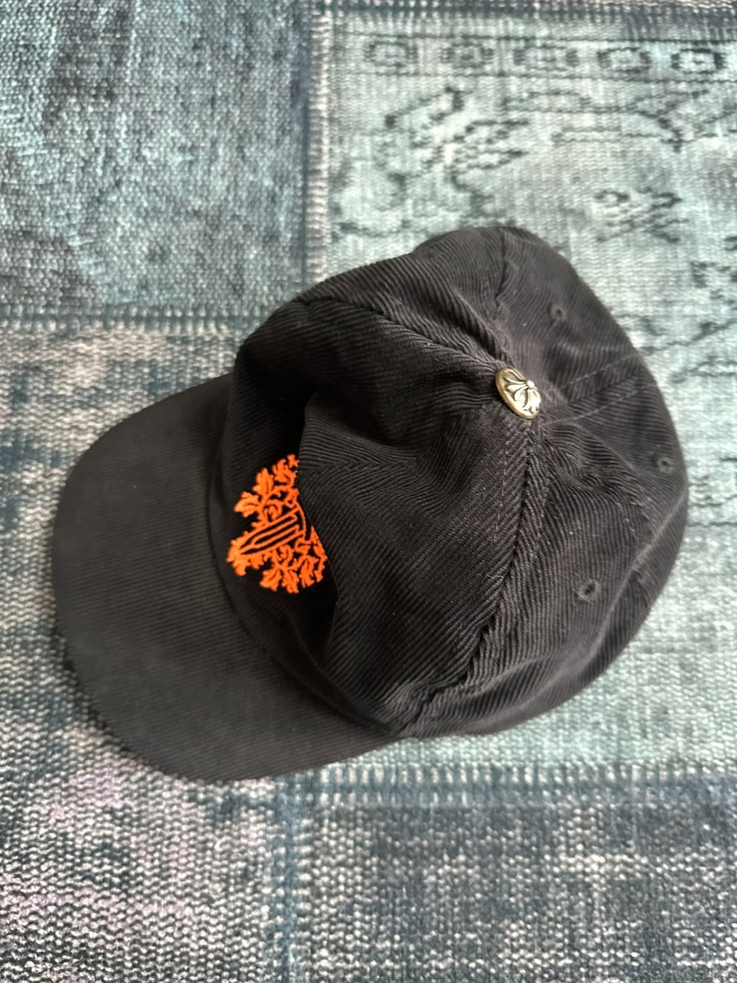 Chrome Hearts Orange Sword Vine Corduroy Cap