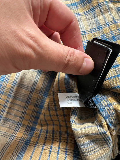 rrl striped work shirt in size large