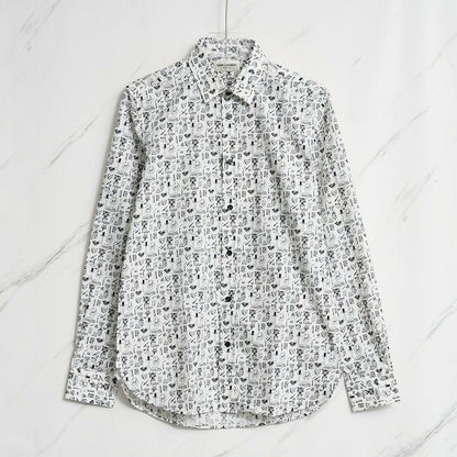 Saint Laurent Men's White Graphic Shirt
