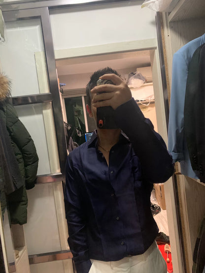 navy long sleeve shirt by stile latino