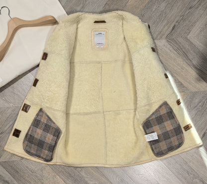 visvim patton coat in ivory color