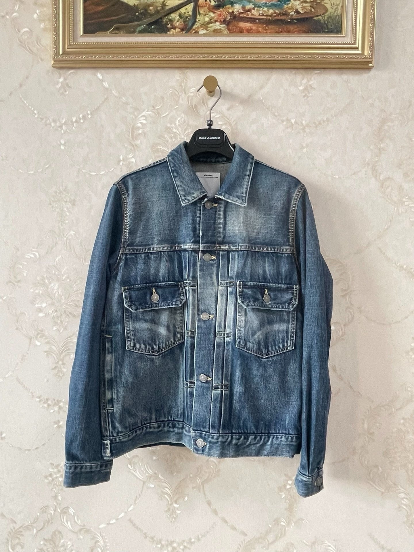 VISVIM Snake Skin Blue Denim Jacket