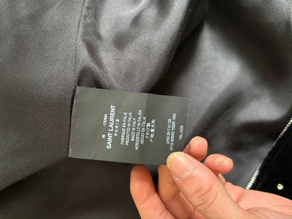 black velvet embellished bomber jacket