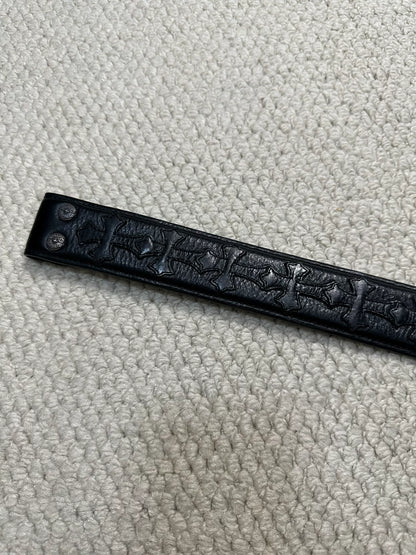 Chrome Hearts Black Cross Patch Leather Belt