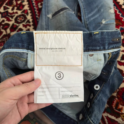 visvim dry8 distressed denim pants size 3