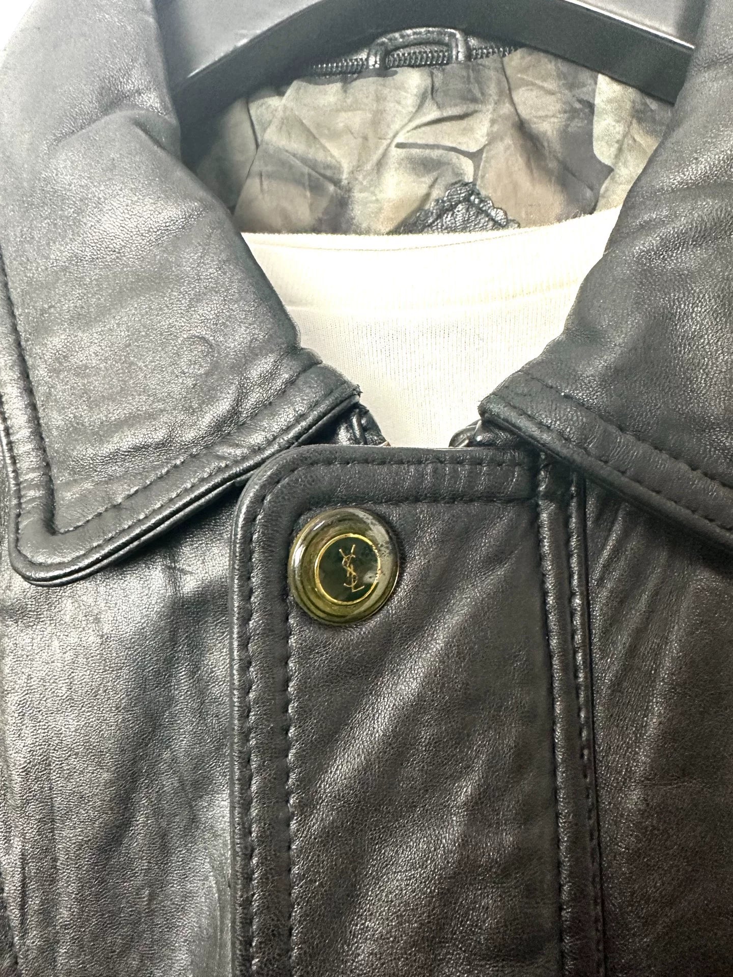 Vintage 90s Yves Saint Laurent Leather Jacket