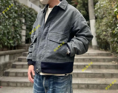 visvim airman-2 jacket in navy blue