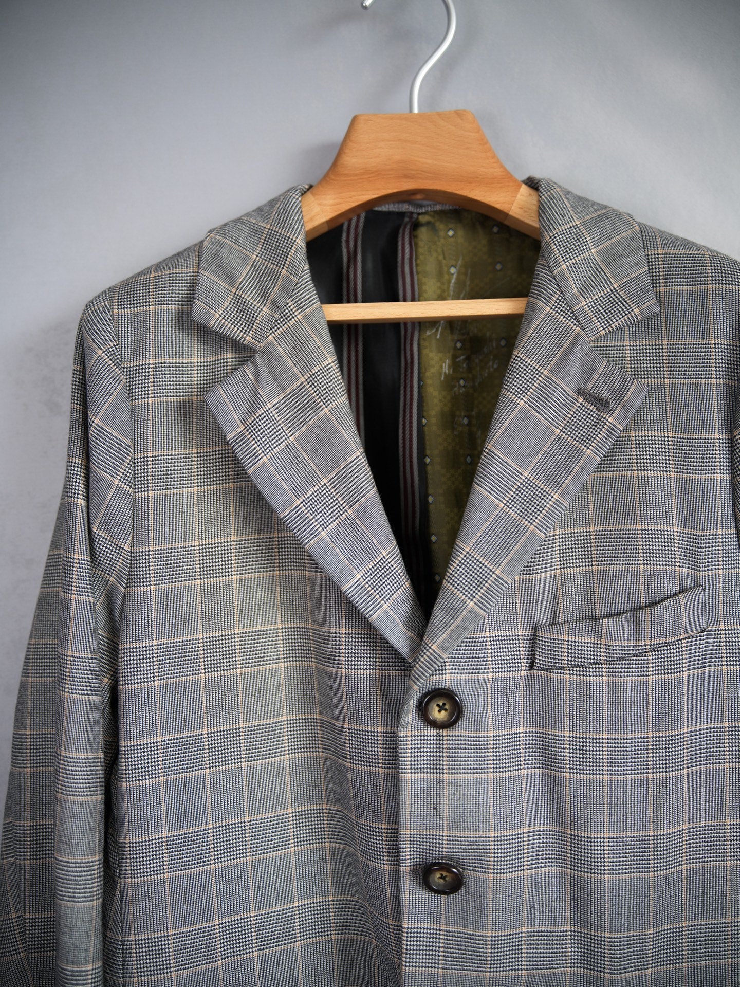 Geoffrey B.Small 3B Notch Lapel Plaid Jacket