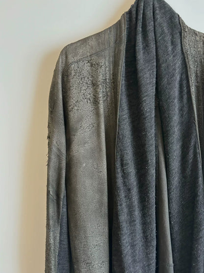 handmade distressed lambskin trench coat