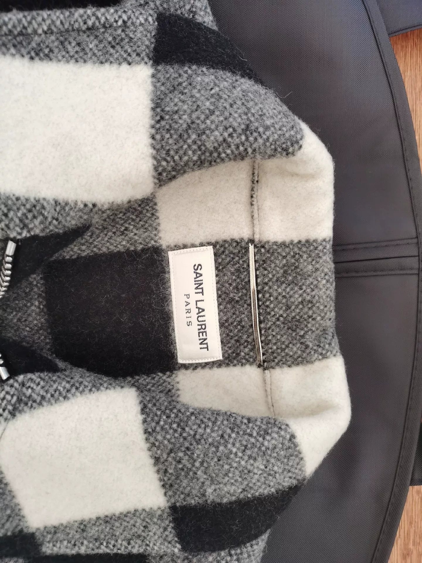 Saint Laurent Paris Checkered Shirt Jacket