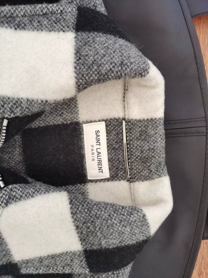 Saint Laurent Paris Checkered Shirt Jacket