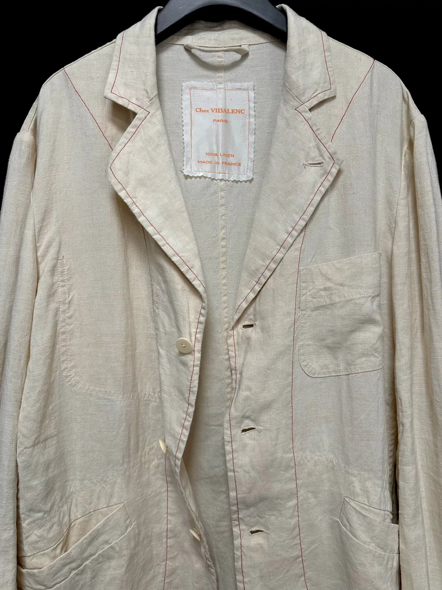 linen jacket dyed with red tea