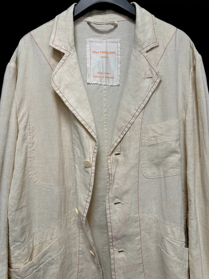 linen jacket dyed with red tea