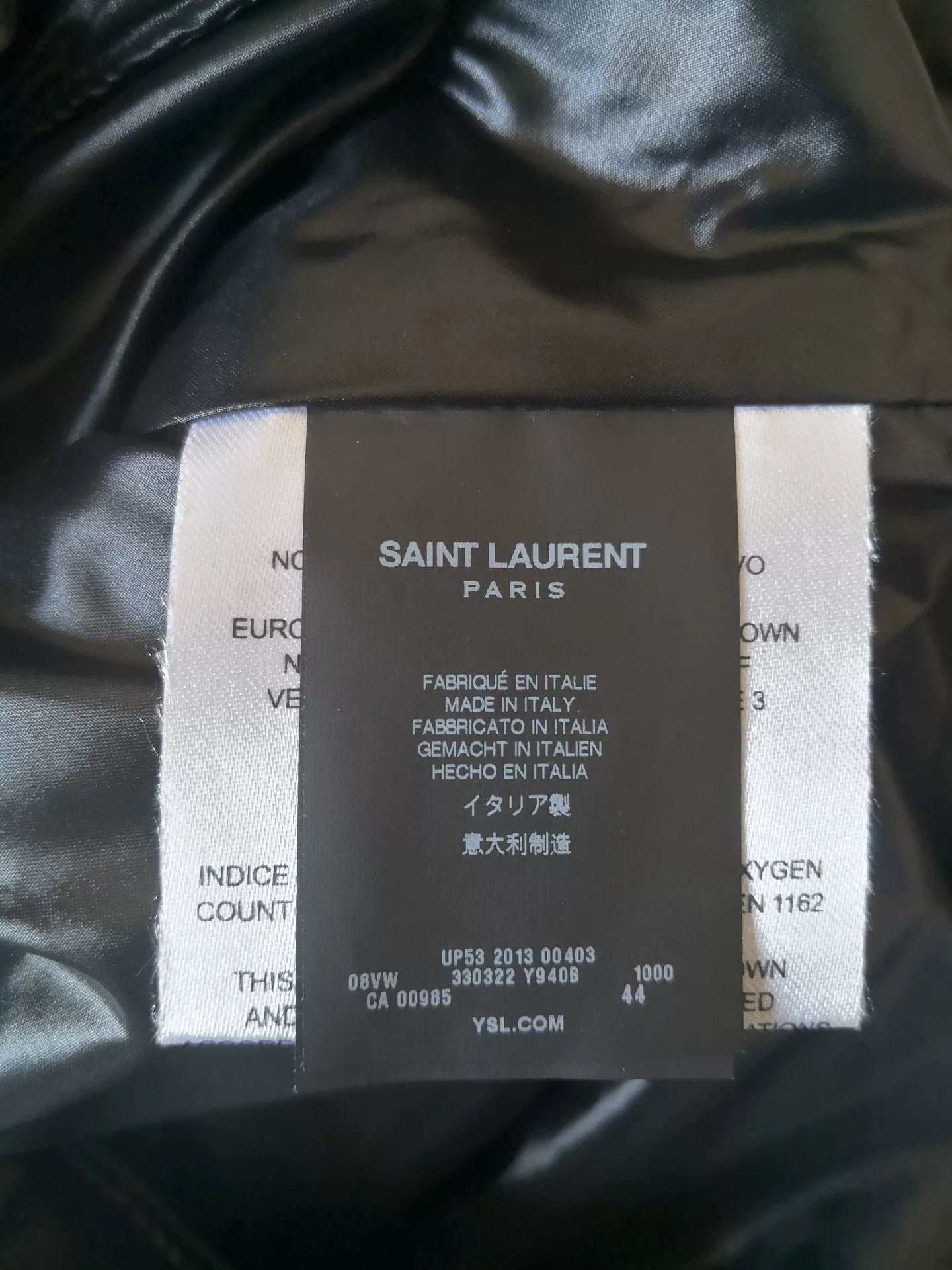 Saint Laurent Black Shiny Puffer Jacket