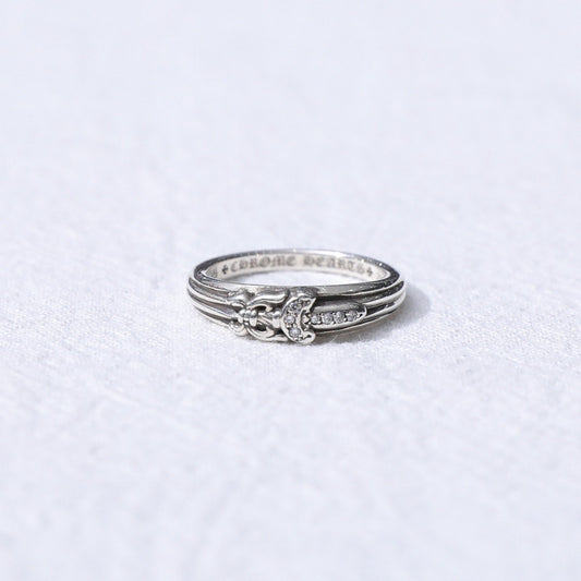 Chrome Hearts 925 Silver White Diamond Sword Ring