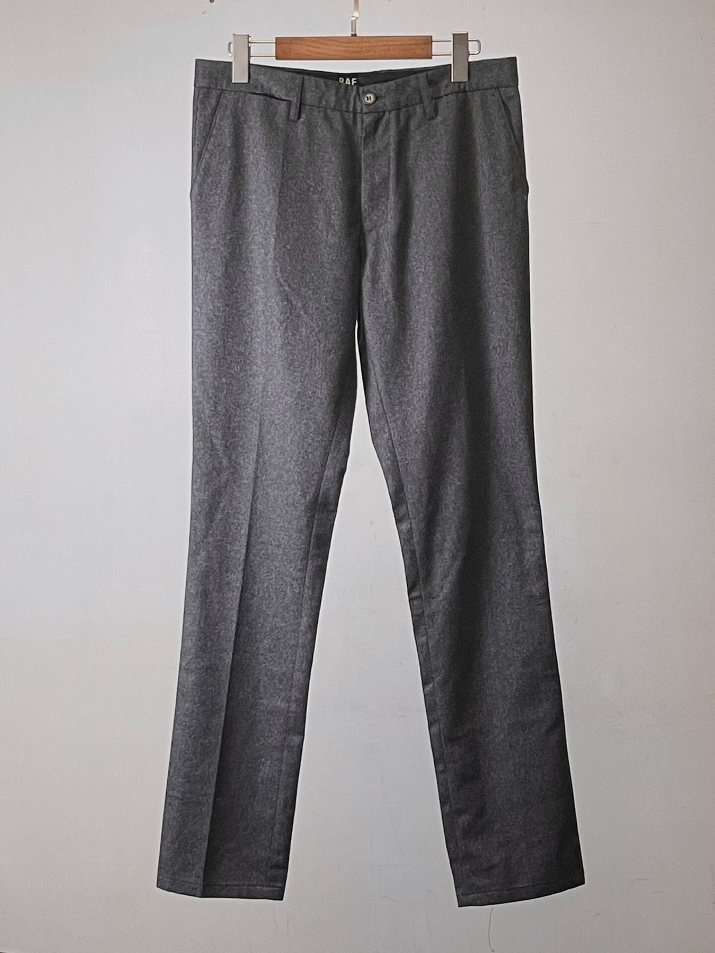 raf simons wool blend trousers in gray